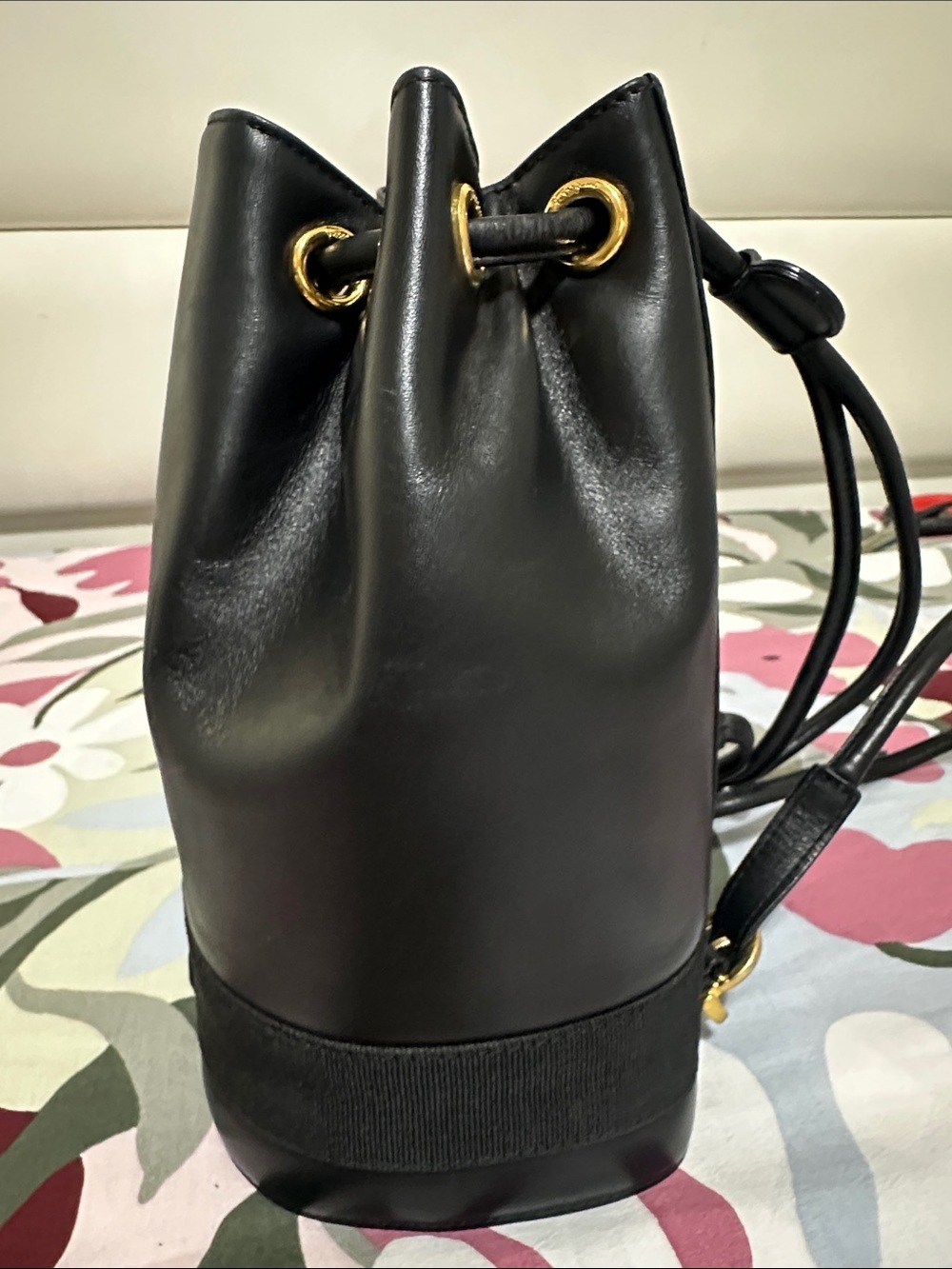 Salvatore Ferragamo Black Leather Drawstring Mini Bucket/Backpack - Picture 4 of 15